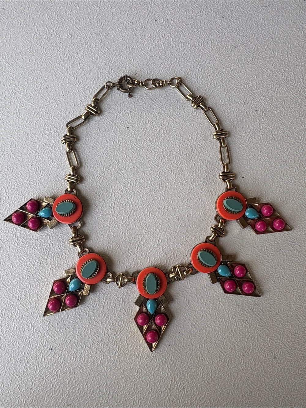 Statement Pink and Coral Gemstone Pendant Necklace